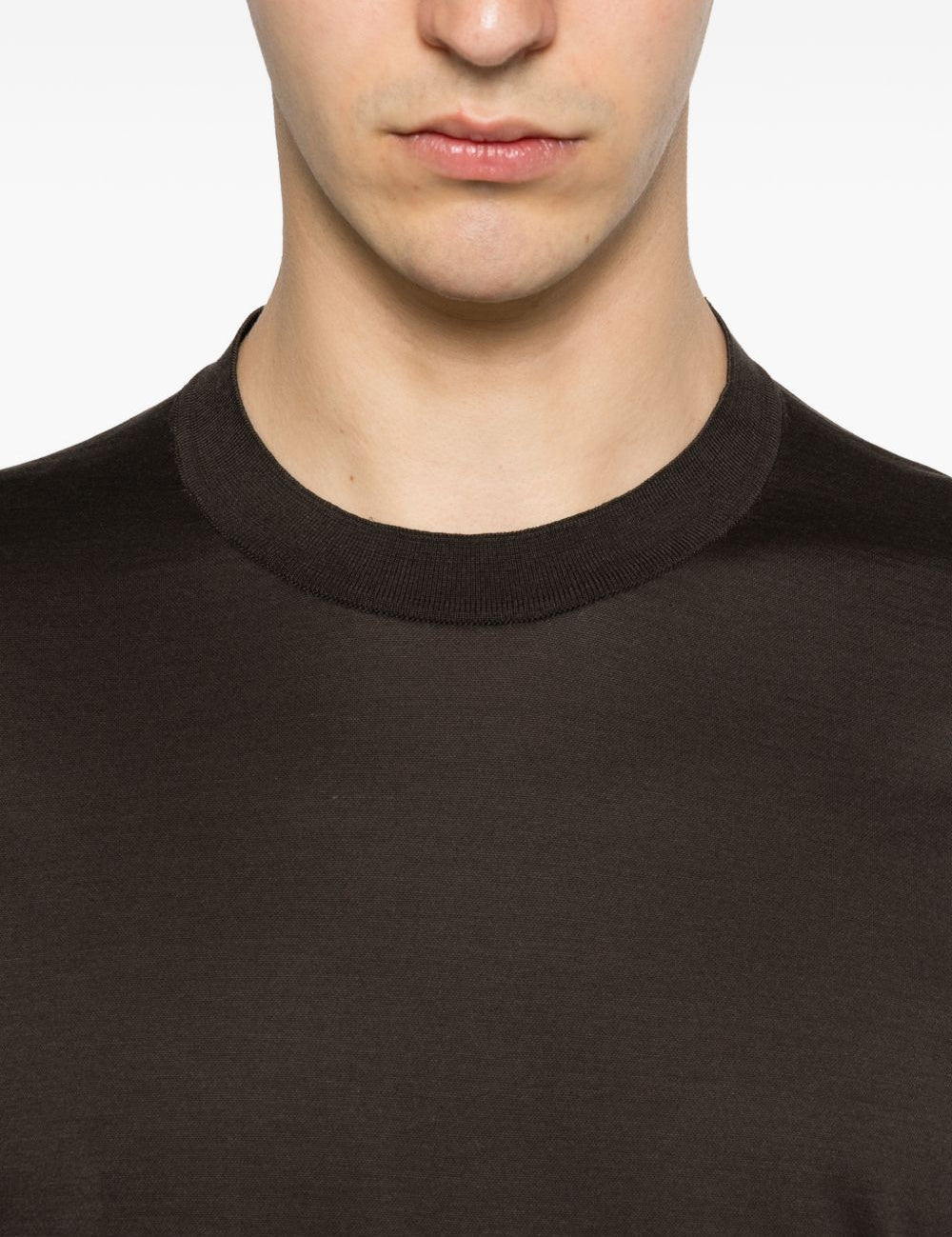 T-shirt a maniche corte con scollo rotondo in marrone Zegna - uomo 