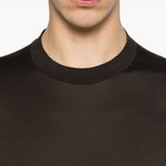 T-shirt a maniche corte con scollo rotondo in marrone Zegna - uomo 