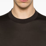 T-shirt a maniche corte con scollo rotondo in marrone Zegna - uomo 