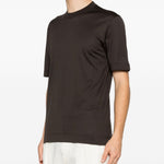 T-shirt a maniche corte con scollo rotondo in marrone Zegna - uomo 