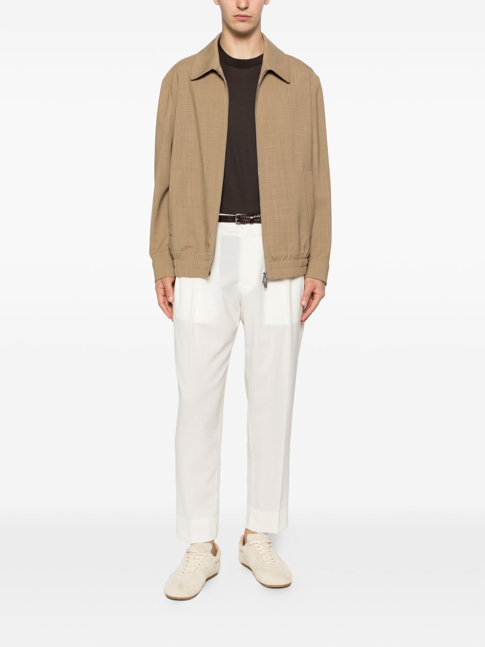 T-shirt a maniche corte con scollo rotondo in marrone Zegna - uomo 