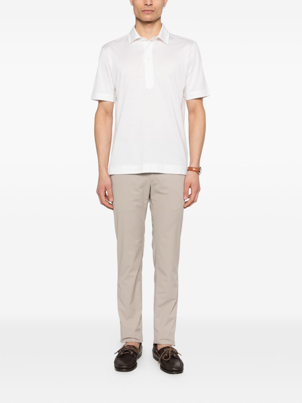 Polo a maniche corte in bianco Zegna - uomo 