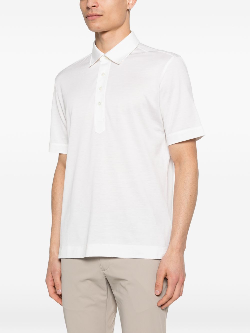 Polo a maniche corte in bianco Zegna - uomo 