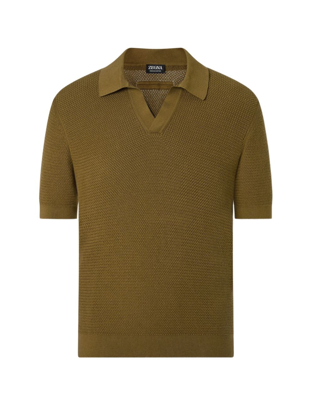 Polo con scollo a V in marrone Zegna - uomo 