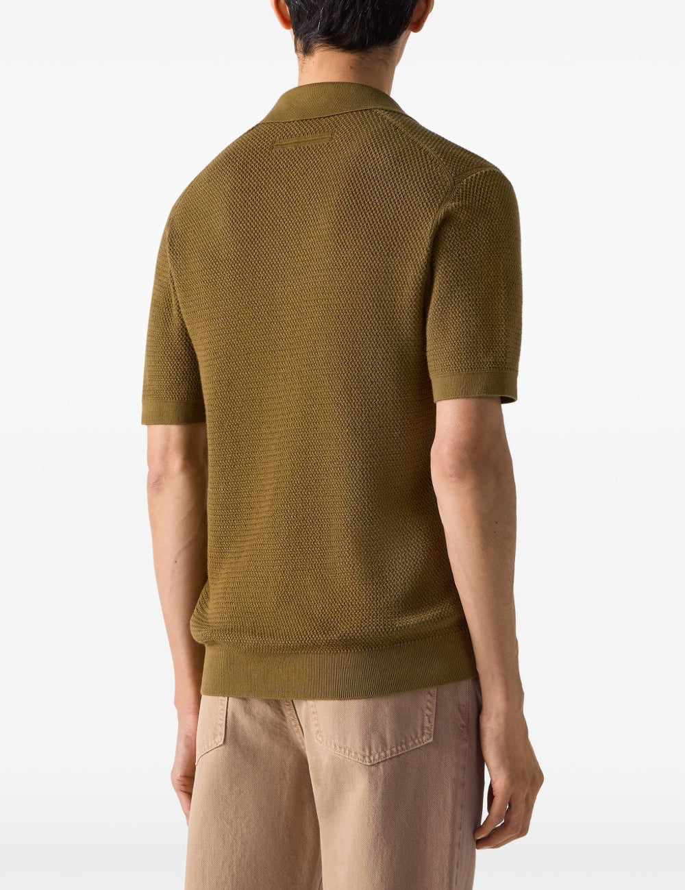 Polo con scollo a V in marrone Zegna - uomo 