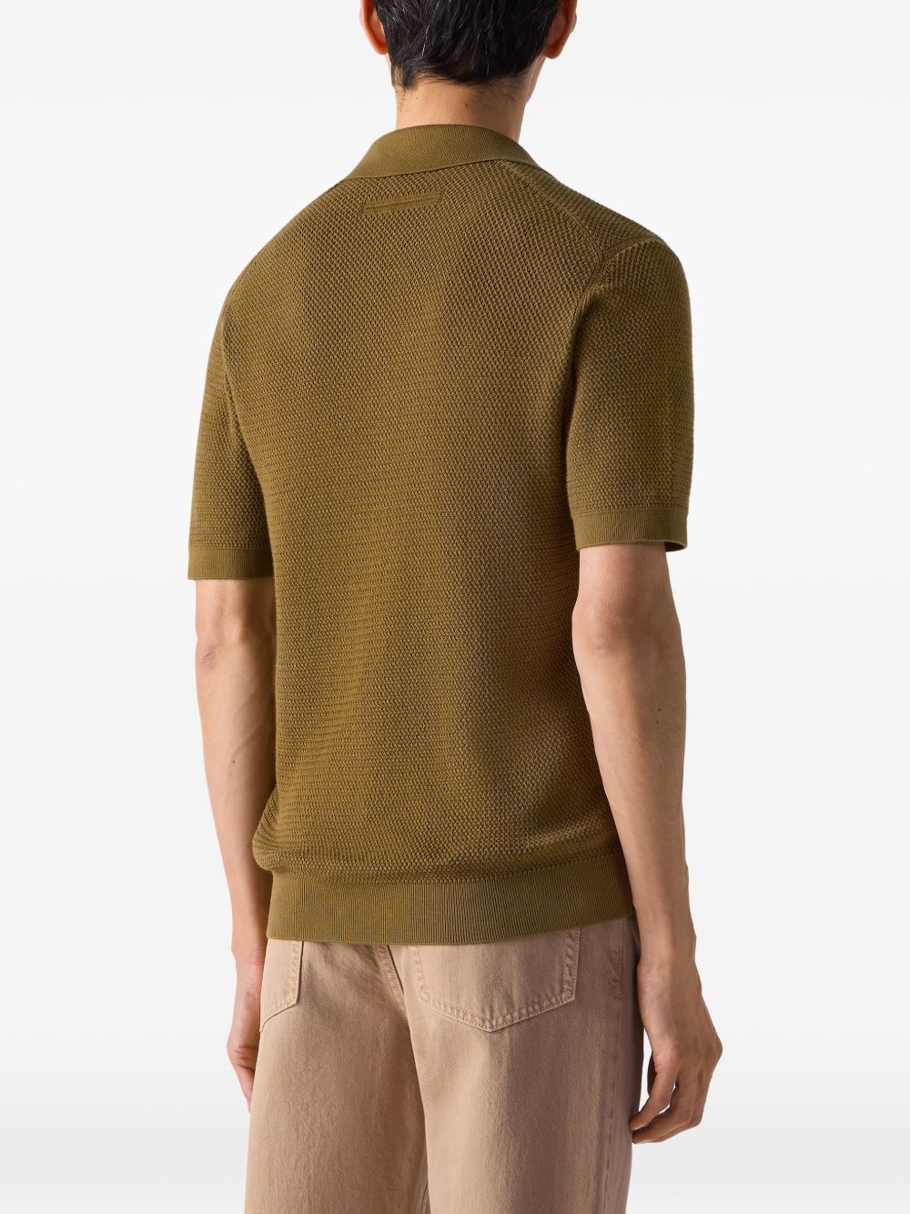 Polo con scollo a V in marrone Zegna - uomo 