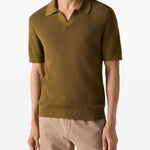 Polo con scollo a V in marrone Zegna - uomo 