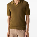Polo con scollo a V in marrone Zegna - uomo 