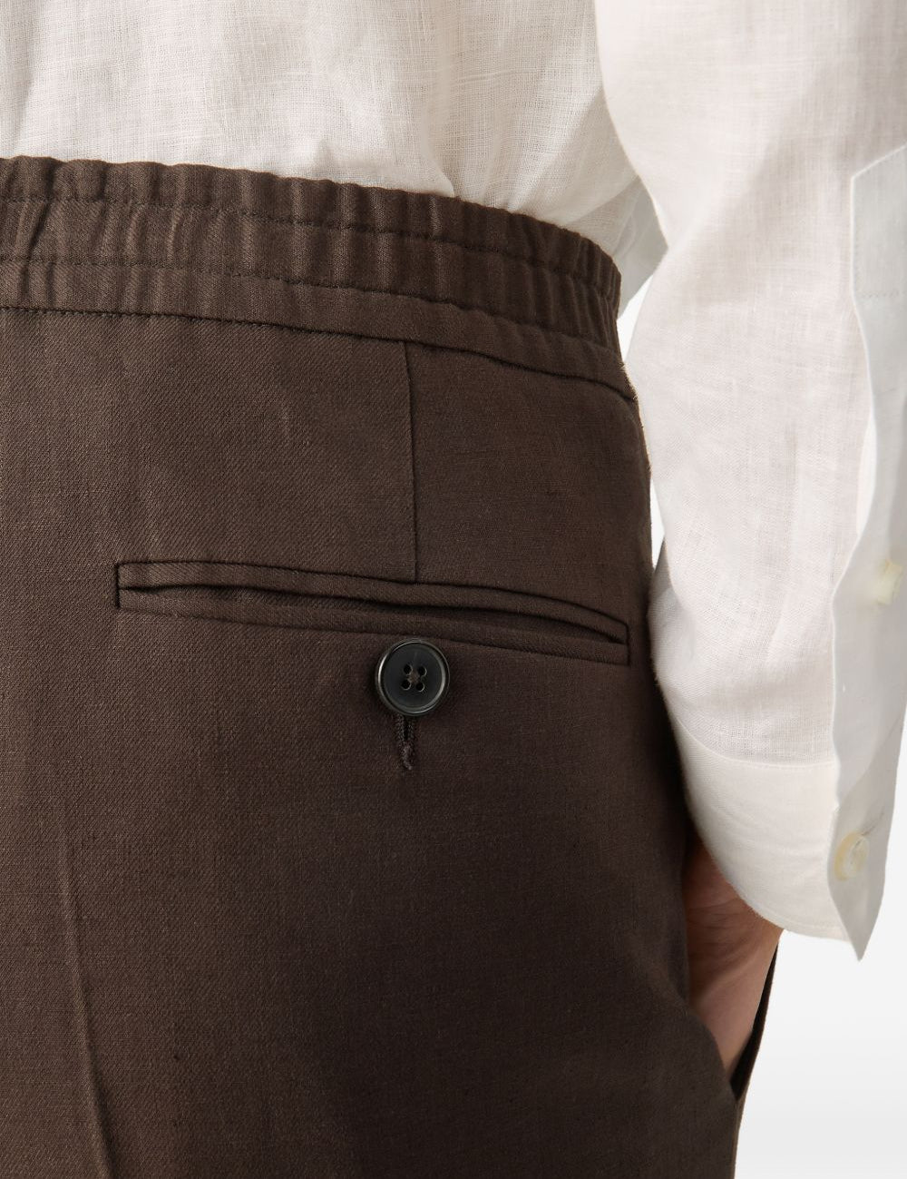 Pantaloni con elastico e bottoni in marrone Zegna - uomo 