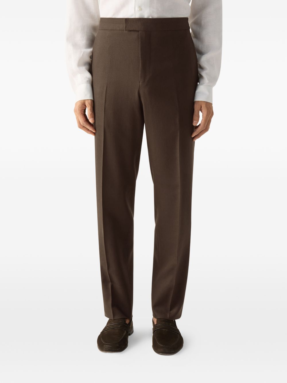 Pantaloni con elastico e bottoni in marrone Zegna - uomo 