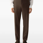 Pantaloni con elastico e bottoni in marrone Zegna - uomo 