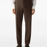 Pantaloni con elastico e bottoni in marrone Zegna - uomo 