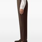 Pantaloni con elastico e bottoni in marrone Zegna - uomo 