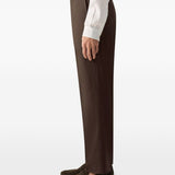 Pantaloni con elastico e bottoni in marrone Zegna - uomo 
