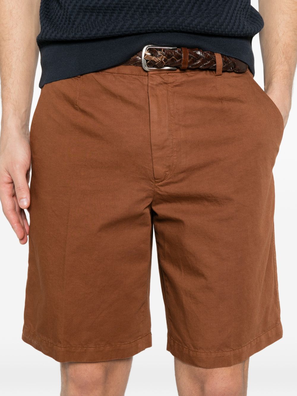 Pantaloncini con parte anteriore piatta in marrone Zegna - uomo 