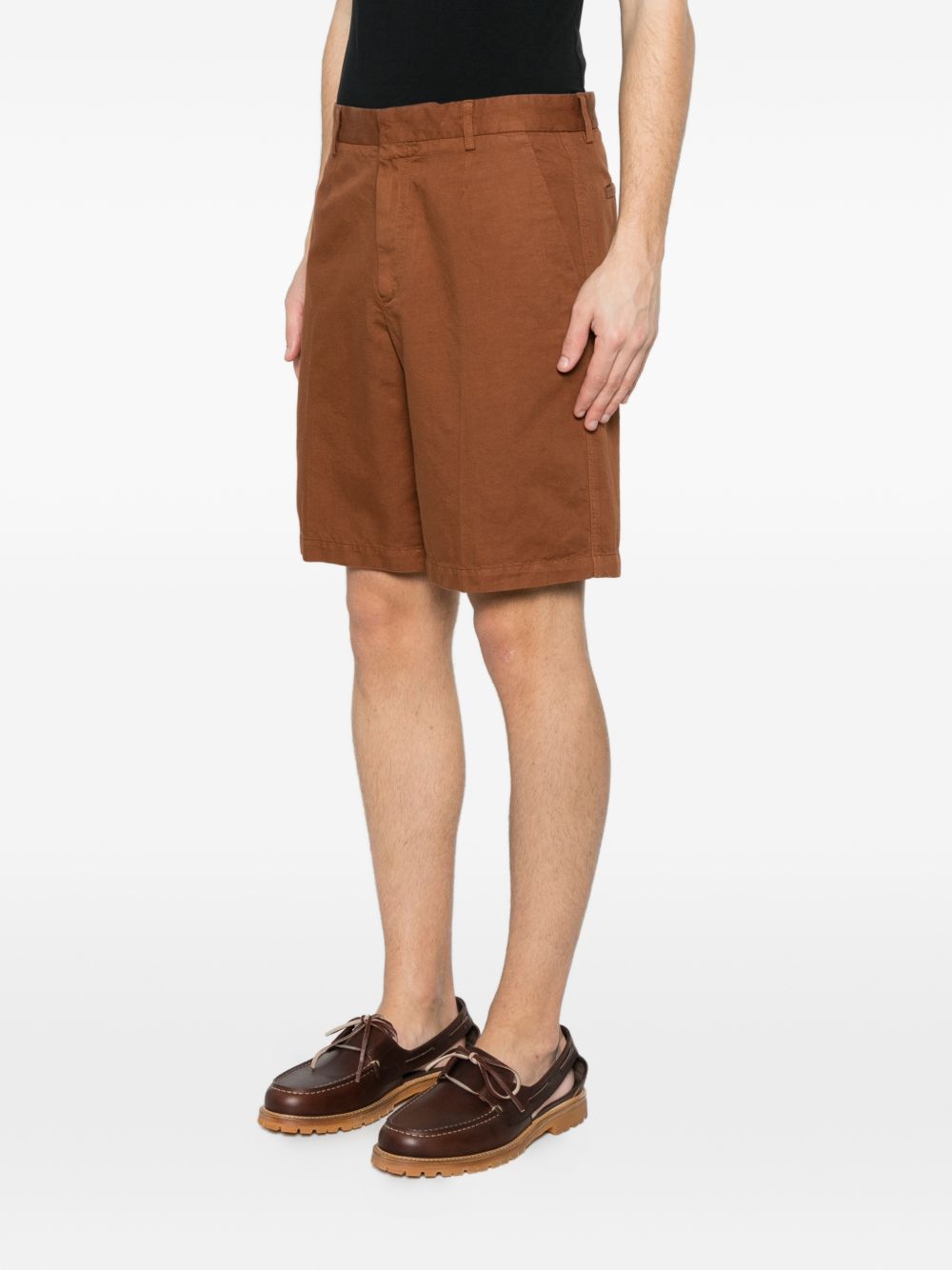 Pantaloncini con parte anteriore piatta in marrone Zegna - uomo 
