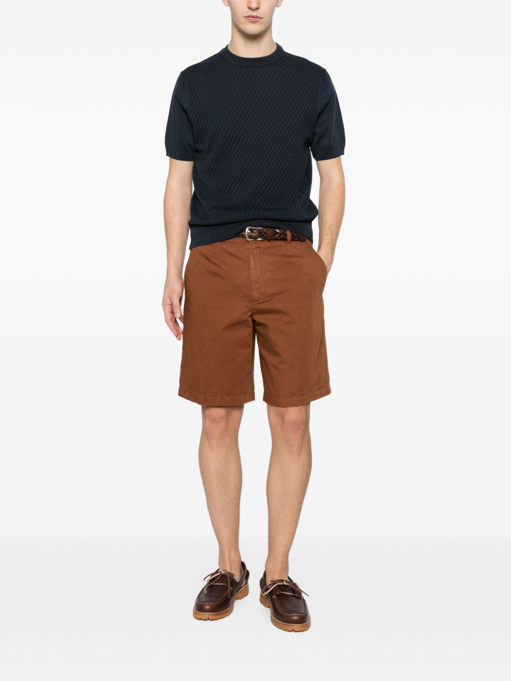 Pantaloncini con parte anteriore piatta in marrone Zegna - uomo 