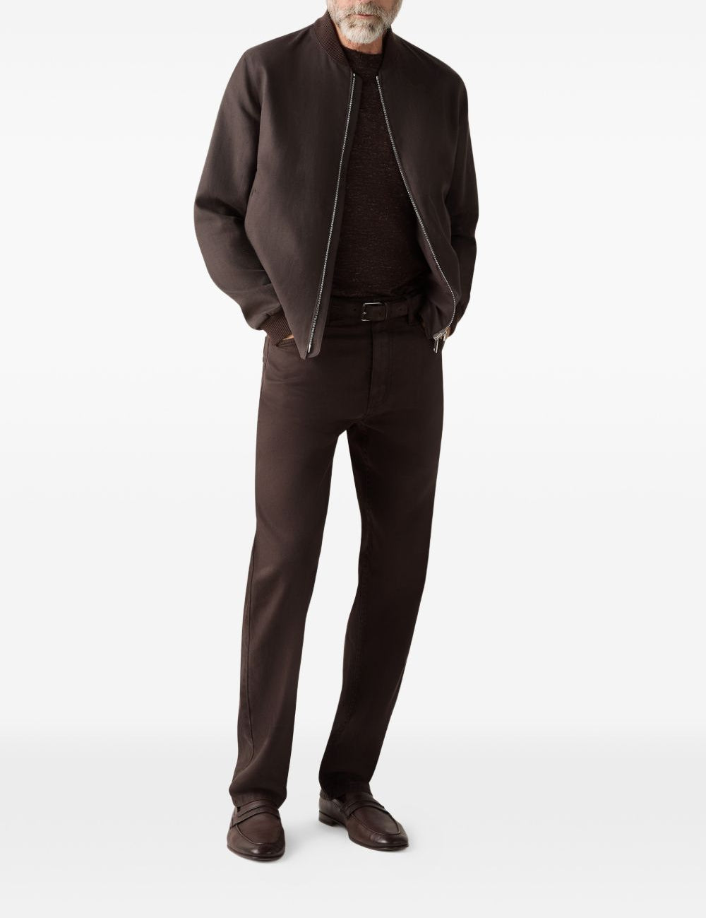 Bomber Oasi Lino in marrone Zegna - uomo 