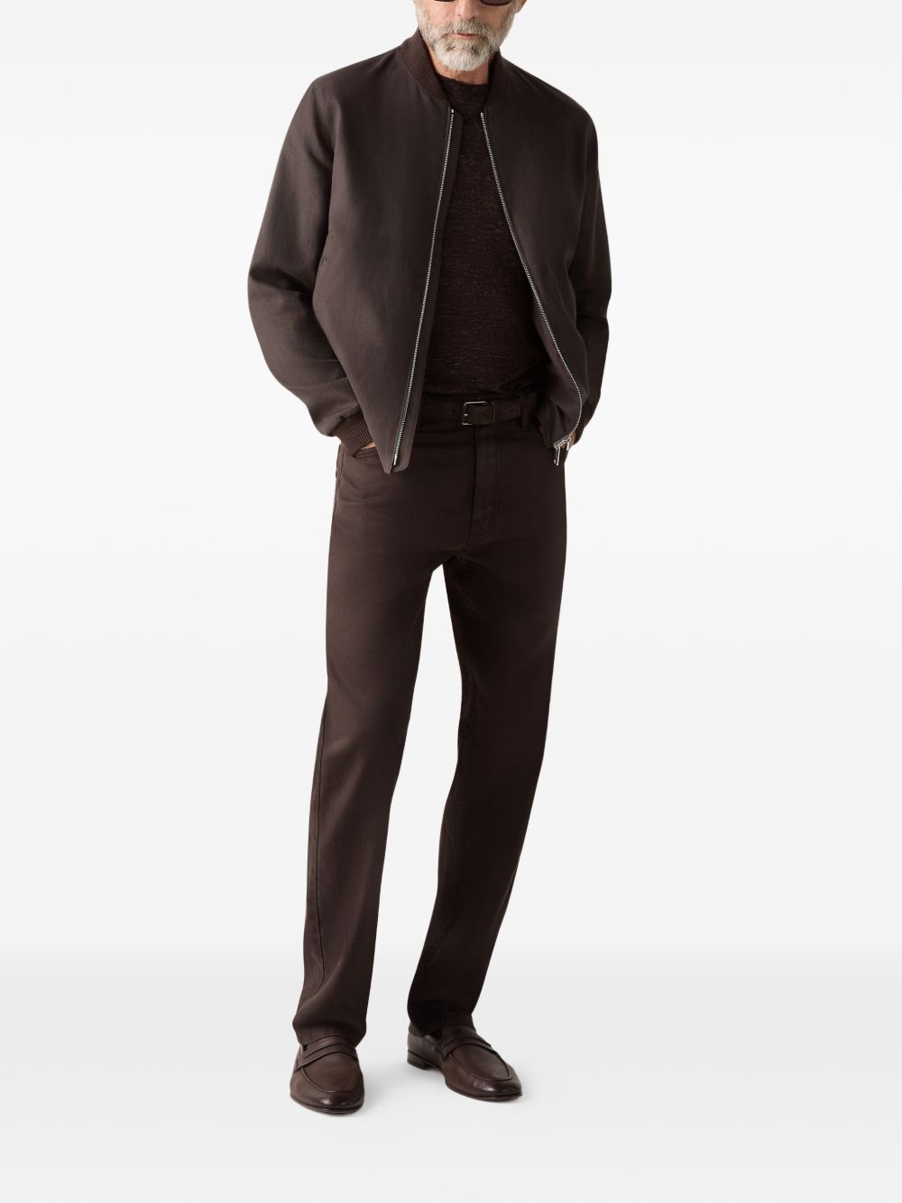 Bomber Oasi Lino in marrone Zegna - uomo 