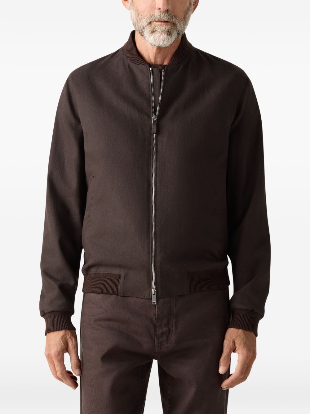 Bomber Oasi Lino in marrone Zegna - uomo 