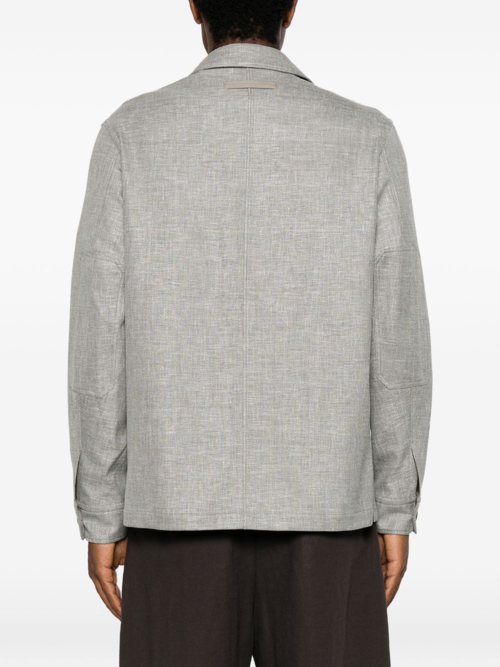 Camicia con bottoni e tasca con patta in grigio Zegna - uomo 