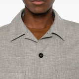 Camicia con bottoni e tasca con patta in grigio Zegna - uomo 