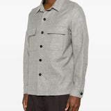 Camicia con bottoni e tasca con patta in grigio Zegna - uomo 