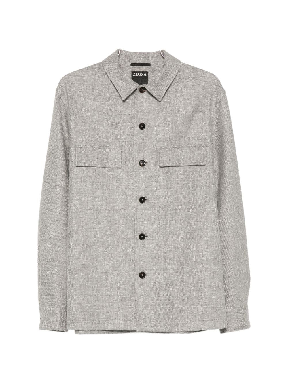 Camicia con bottoni e tasca con patta in grigio Zegna - uomo 