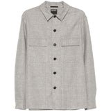 Camicia con bottoni e tasca con patta in grigio Zegna - uomo 