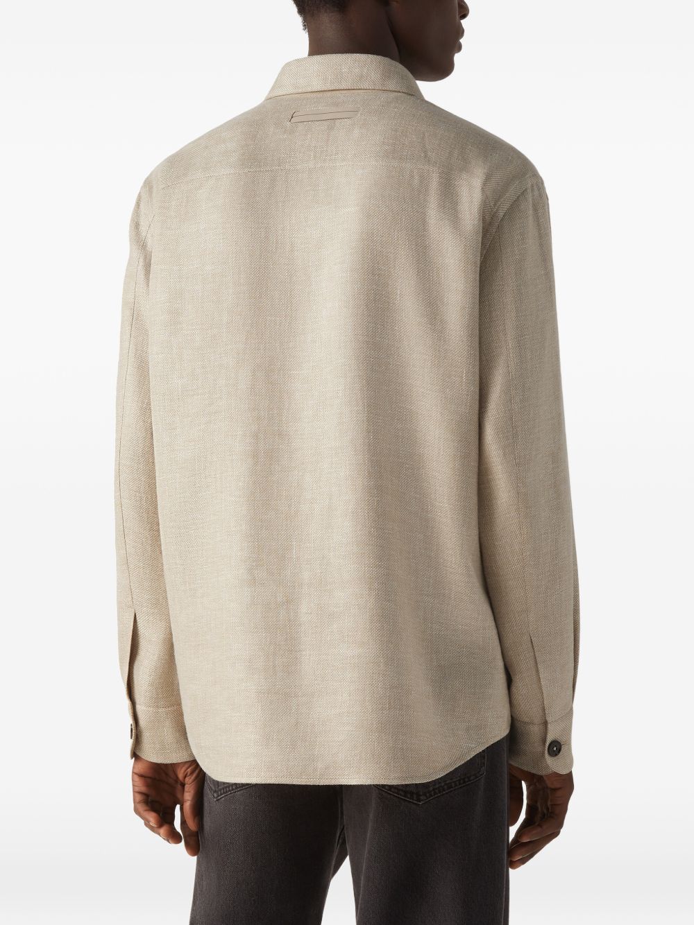 Camicia con bottoni in beige Zegna - uomo 