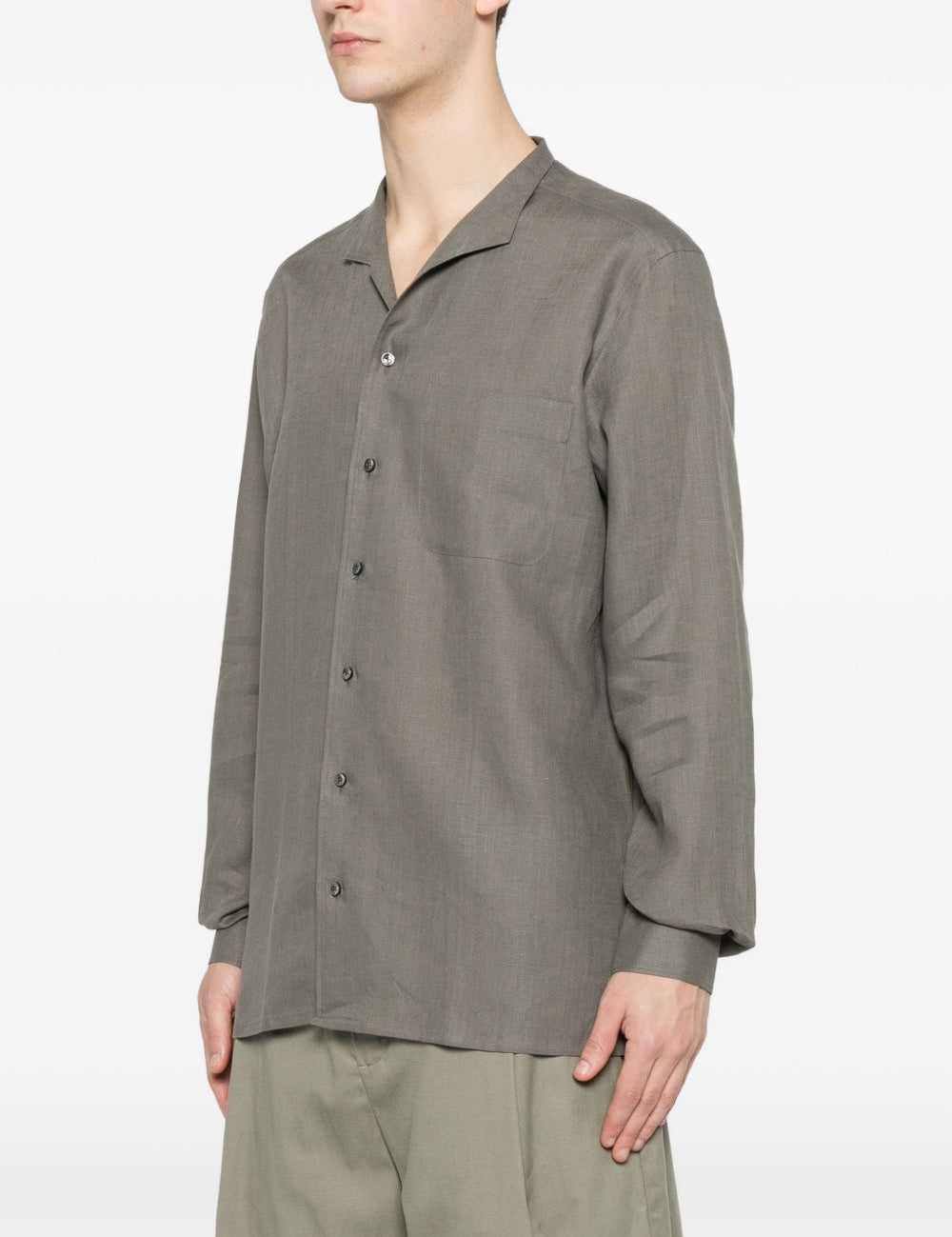Camicia a maniche lunghe in lino in grigio Zegna - uomo 