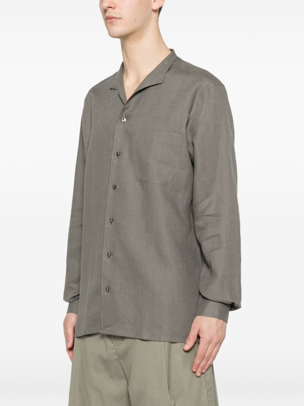 Camicia a maniche lunghe in lino in grigio Zegna - uomo 