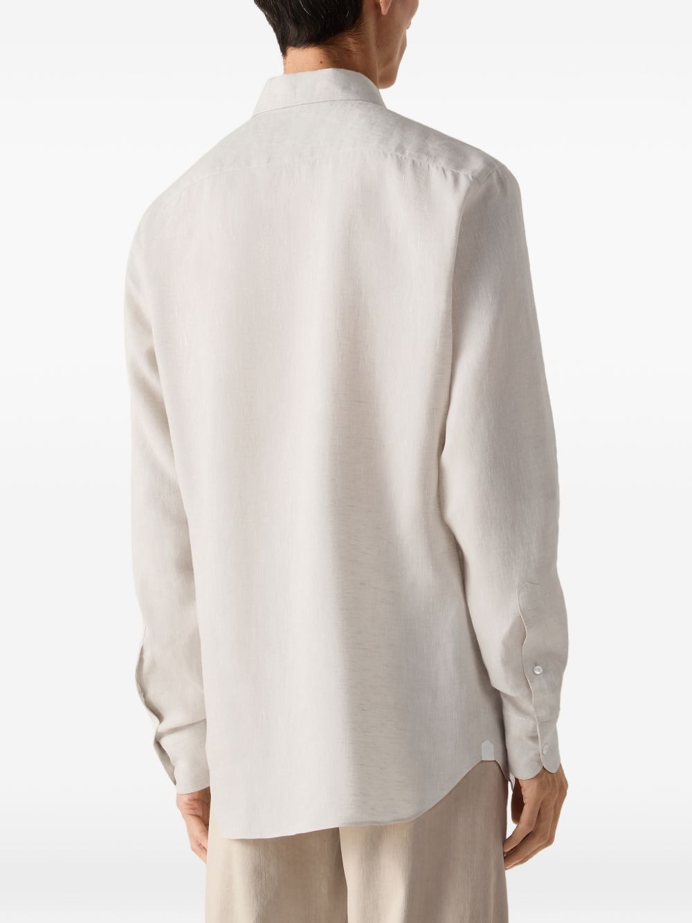 Camicia a maniche lunghe oasi in beige Zegna - uomo 