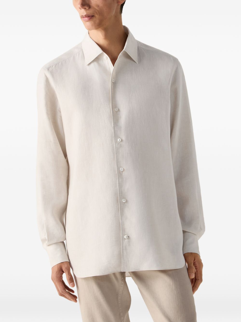Camicia a maniche lunghe oasi in beige Zegna - uomo 
