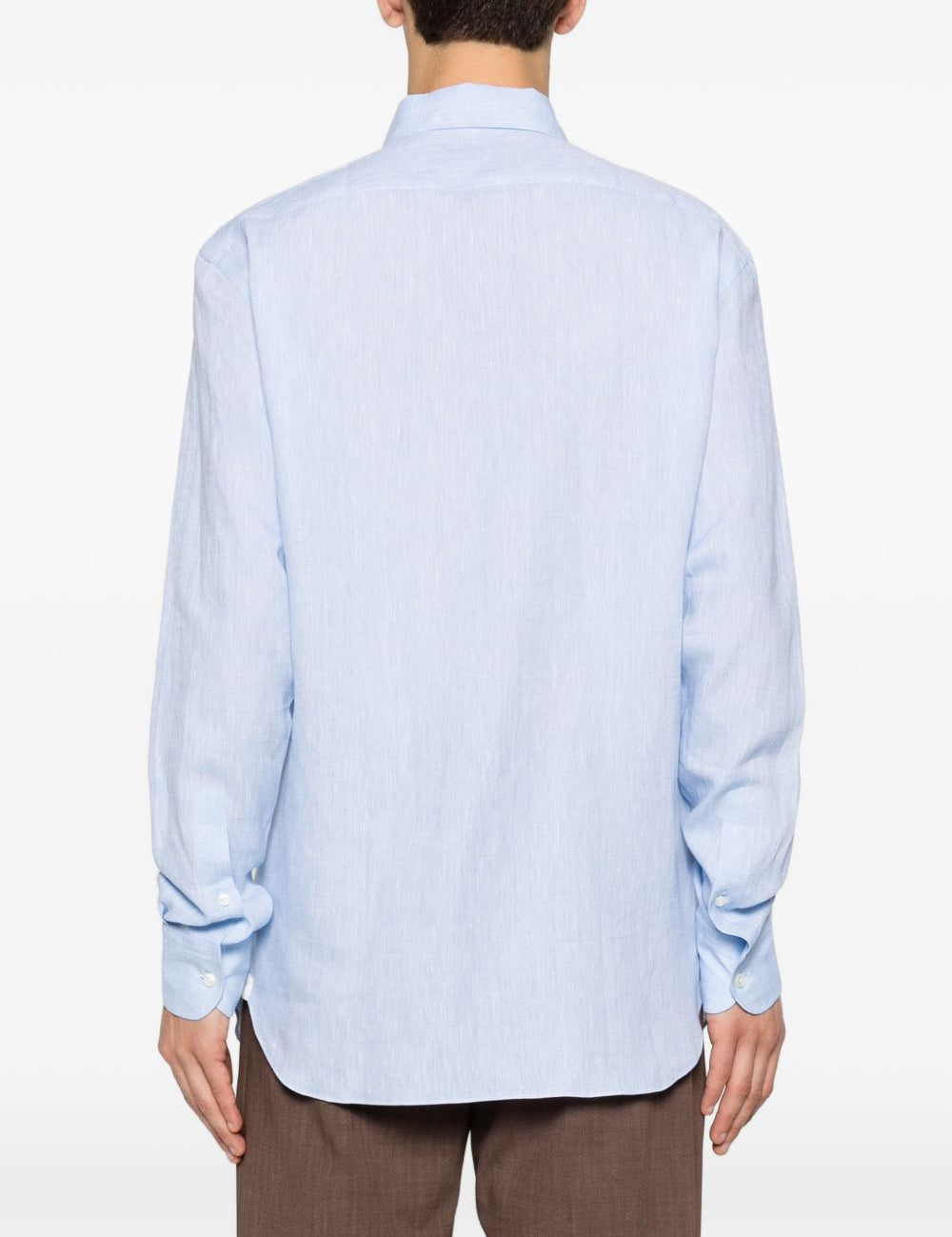 Camicia a maniche lunghe in lino in blu Zegna - uomo 