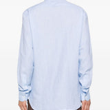 Camicia a maniche lunghe in lino in blu Zegna - uomo 