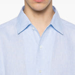 Camicia a maniche lunghe in lino in blu Zegna - uomo 