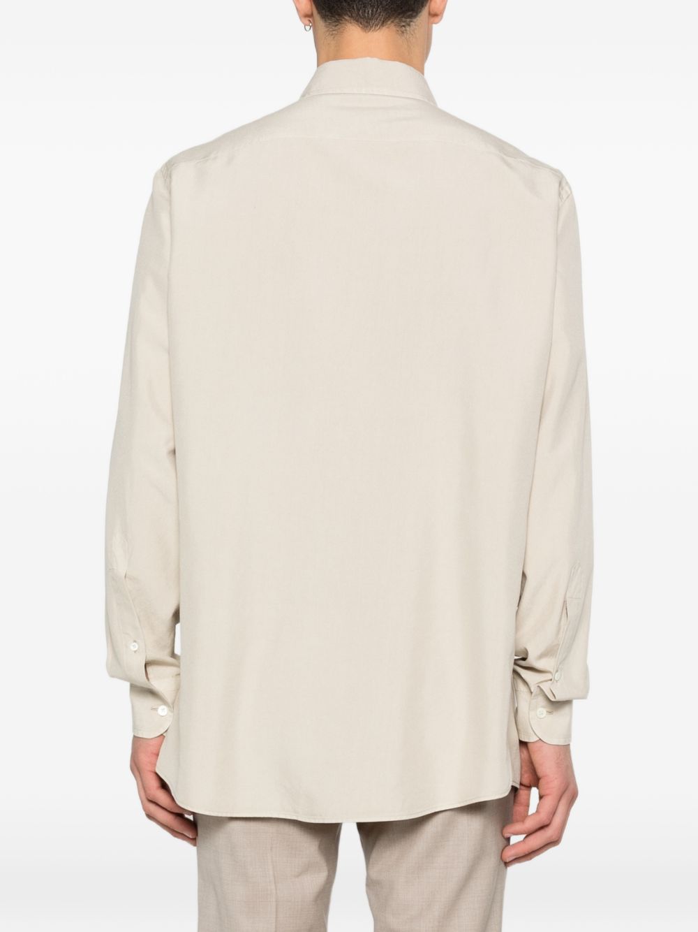Camicia classica a maniche lunghe in beige Zegna - uomo 
