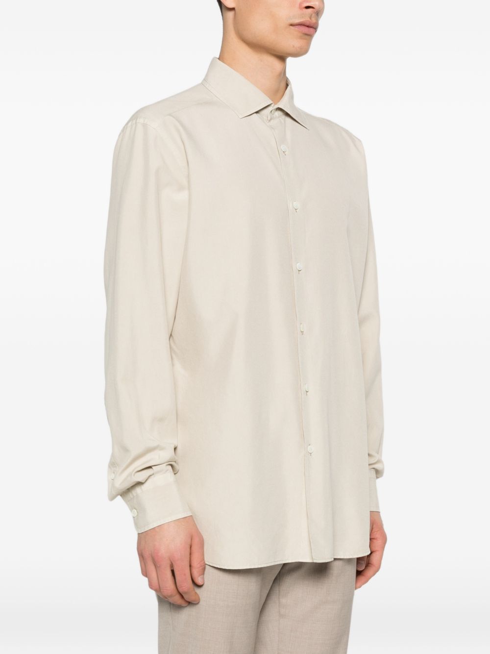 Camicia classica a maniche lunghe in beige Zegna - uomo 