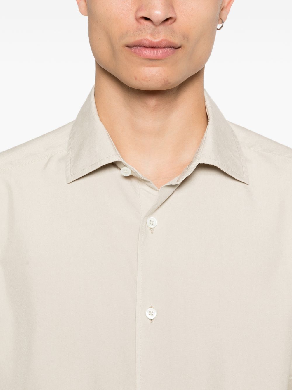 Camicia classica a maniche lunghe in beige Zegna - uomo 