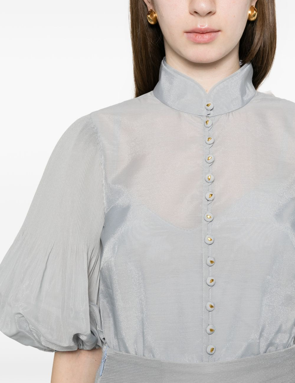 Camicia con bottoni e maniche a tre quarti in blu Zimmermann - donna 