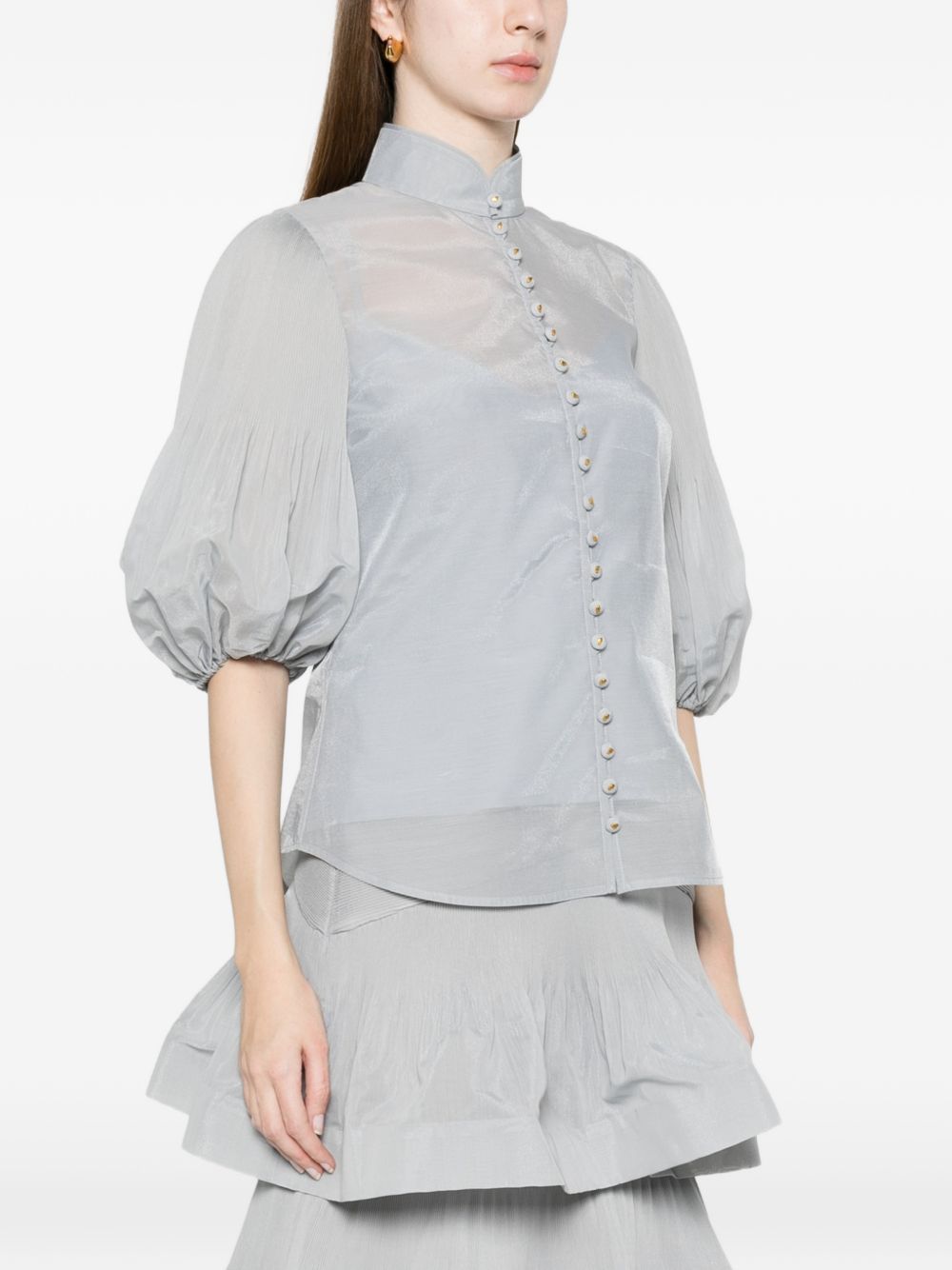 Camicia con bottoni e maniche a tre quarti in blu Zimmermann - donna 