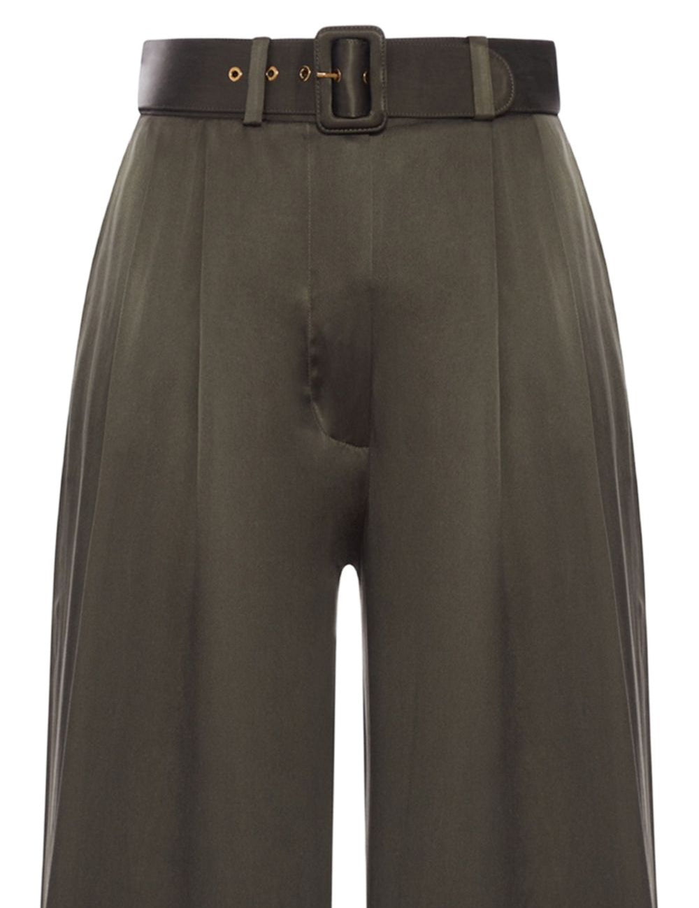 PANTALONI A GAMBA AMPIA CON CINTURA in verde oliva Zimmermann - donna 