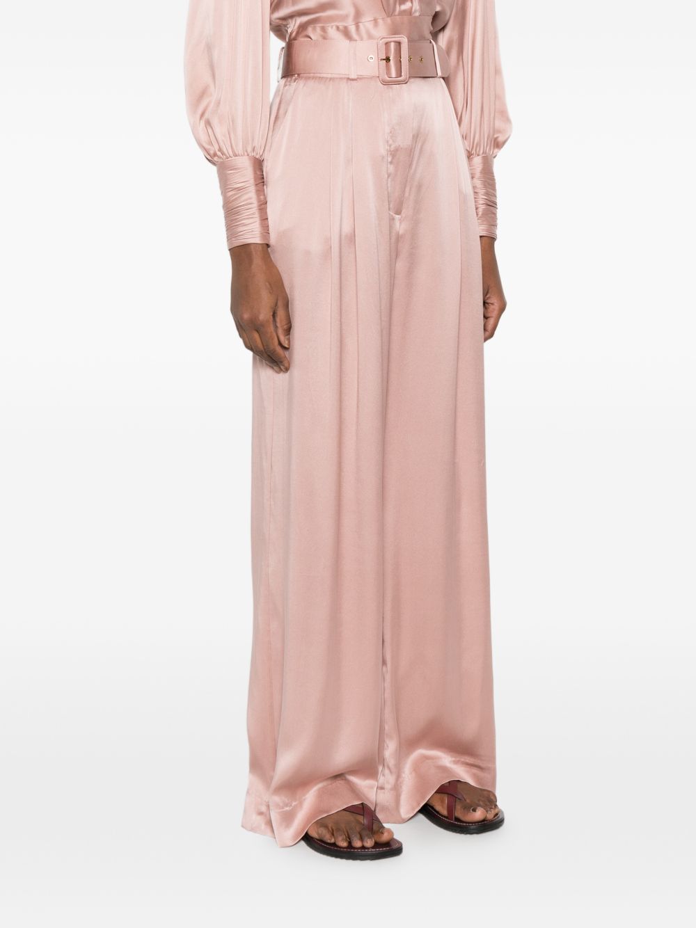 PANTALONI A GAMBA AMPIA CON CINTURA in rosa Zimmermann - donna 