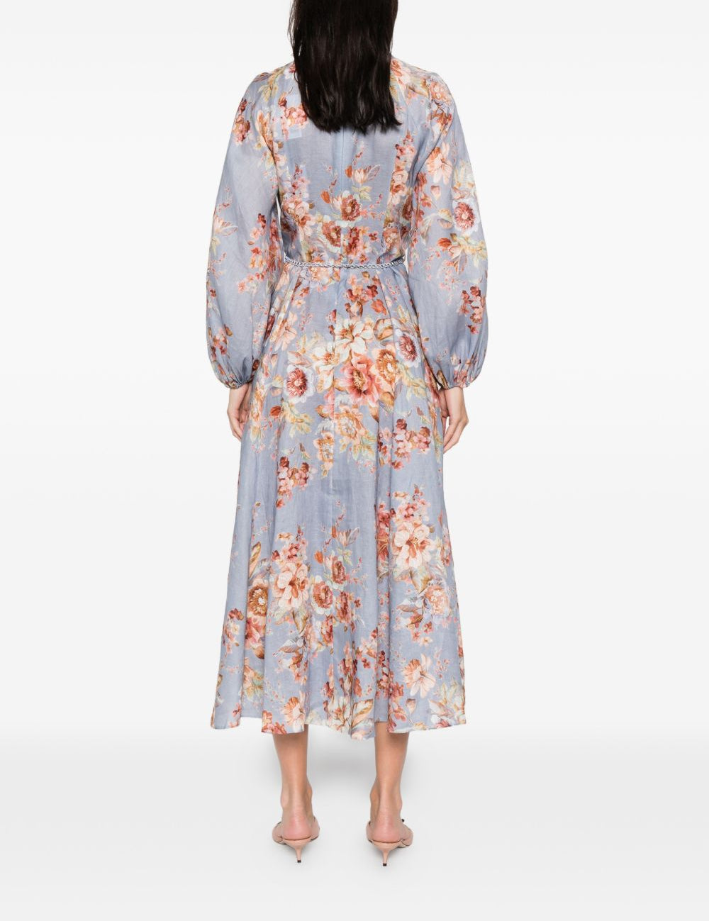 Abito midi a fiori Awaken Billow in blu Zimmermann - donna 
