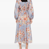 Abito midi a fiori Awaken Billow in blu Zimmermann - donna 