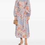 Abito midi a fiori Awaken Billow in blu Zimmermann - donna 