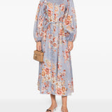 Abito midi a fiori Awaken Billow in blu Zimmermann - donna 