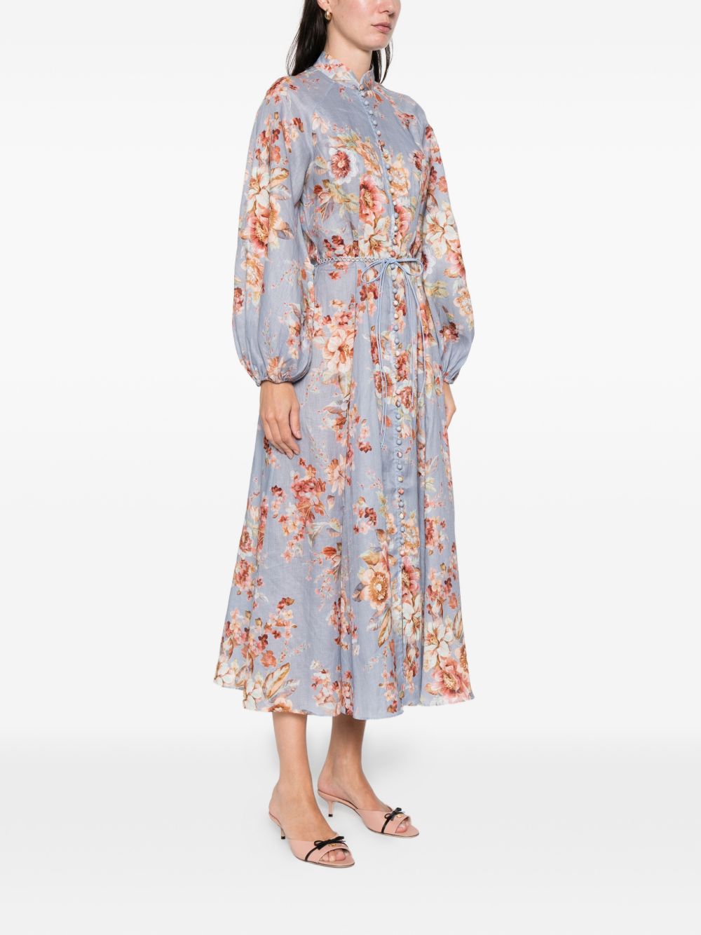 Abito midi a fiori Awaken Billow in blu Zimmermann - donna 