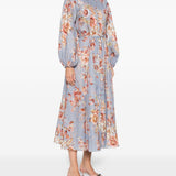 Abito midi a fiori Awaken Billow in blu Zimmermann - donna 